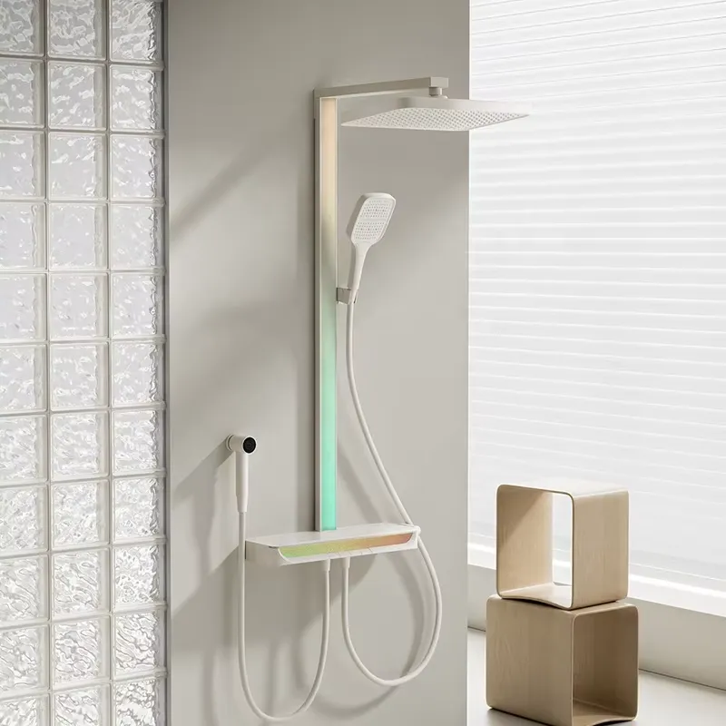 Smart Home - طقم دش رقمي نحاسي بتصميم شلال،