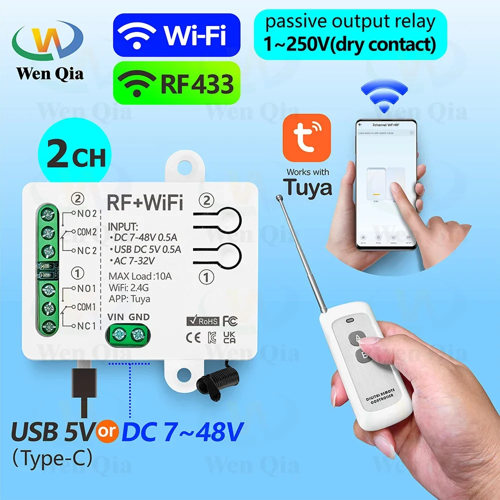 Smart Home Ventilation - 2CH مفتاح الإضاءة الذكي تويا ،
