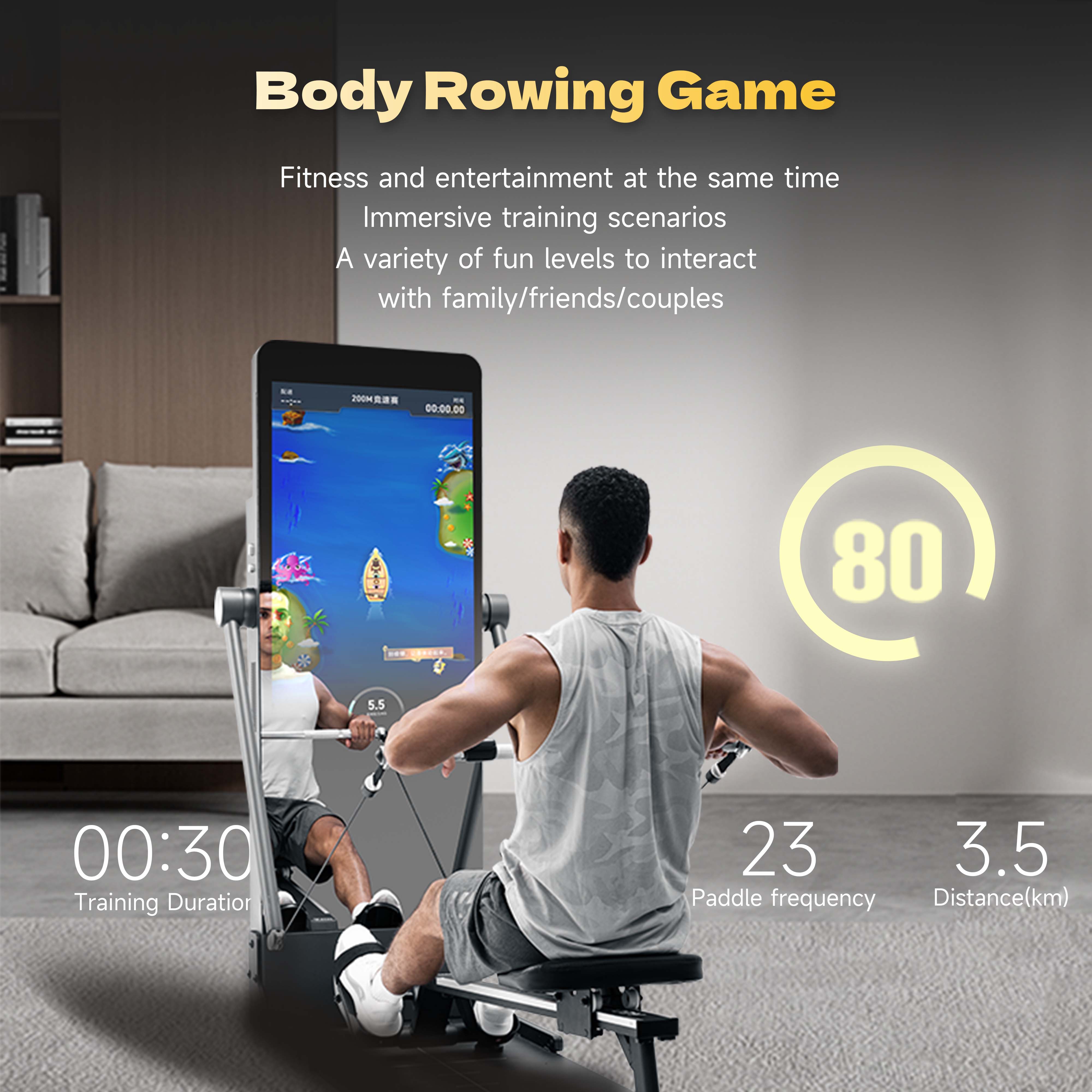 Smart Home Gym Mirror - مرآة رياضية ذكية للمنزل، جهاز تمارين