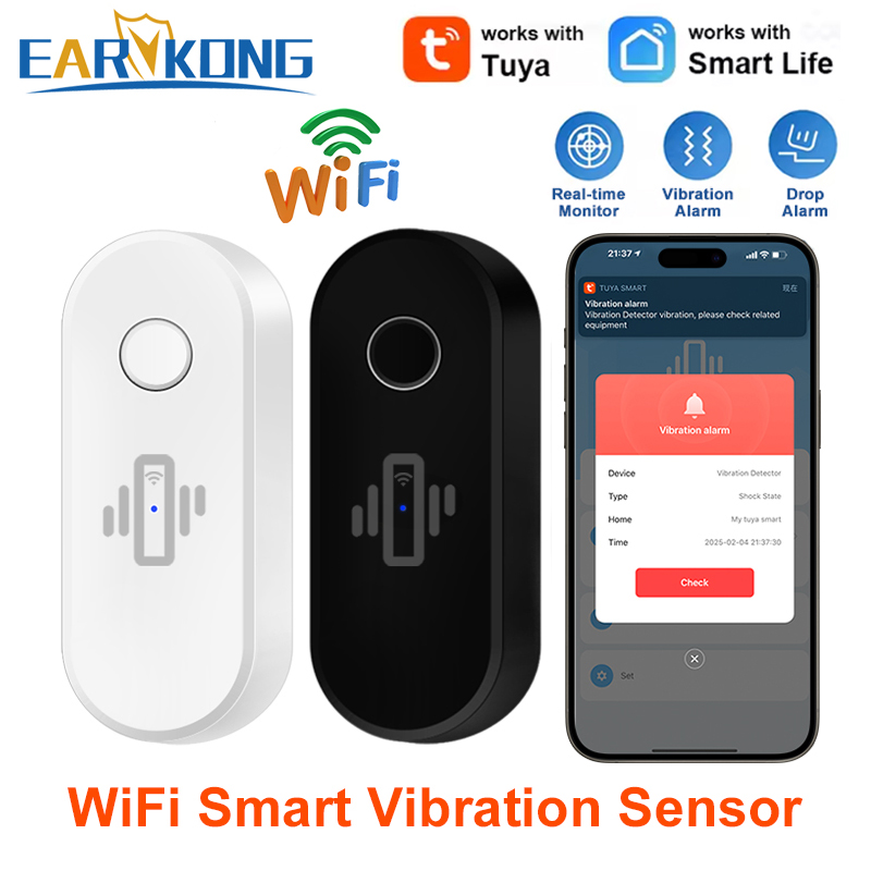 Tuya WiFi كاشف الاهتزاز الزجاج - مراجعة Door Window Sensor وسعره