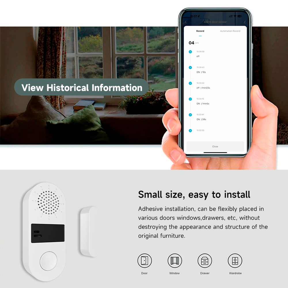 جهاز استشعار لاسلكي للأبواب وا - مراجعة Door Window Sensor وسعره