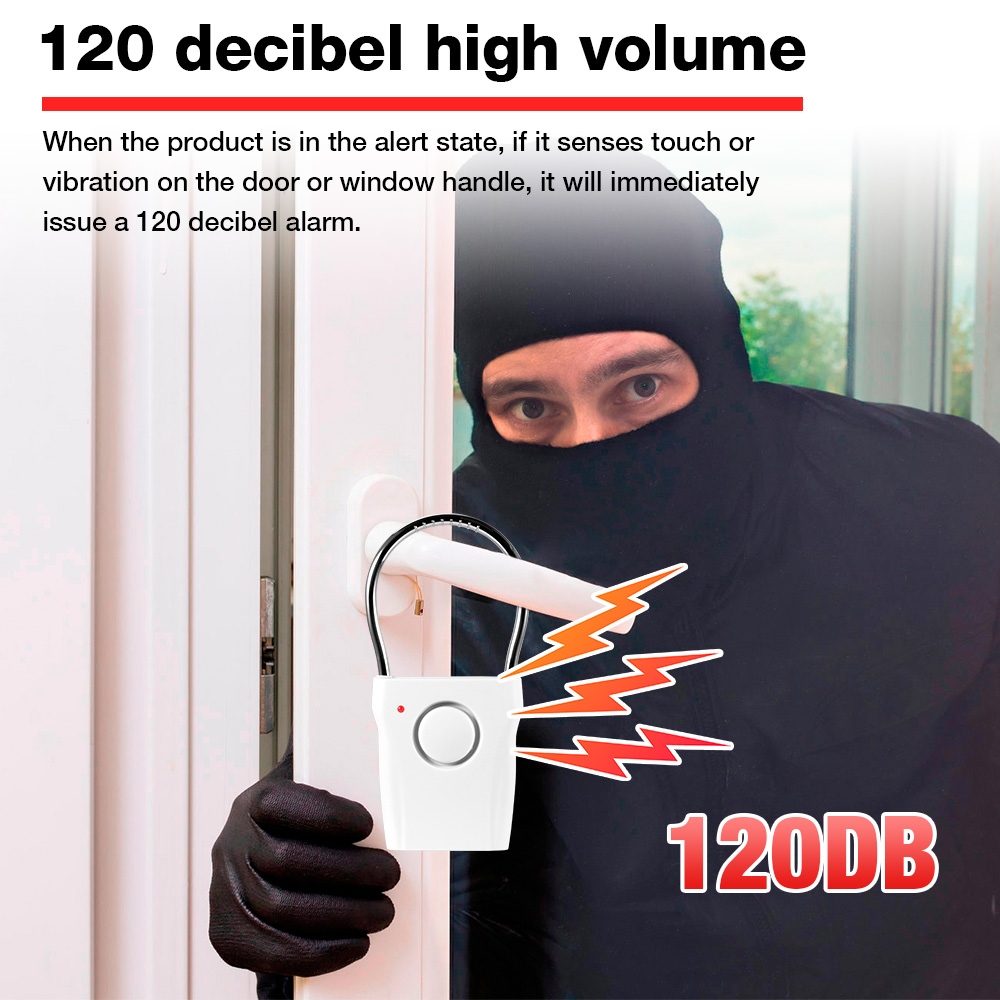 إنذار بمقبض الباب 120 ديسيبل م - مراجعة Door Window Sensor وسعره