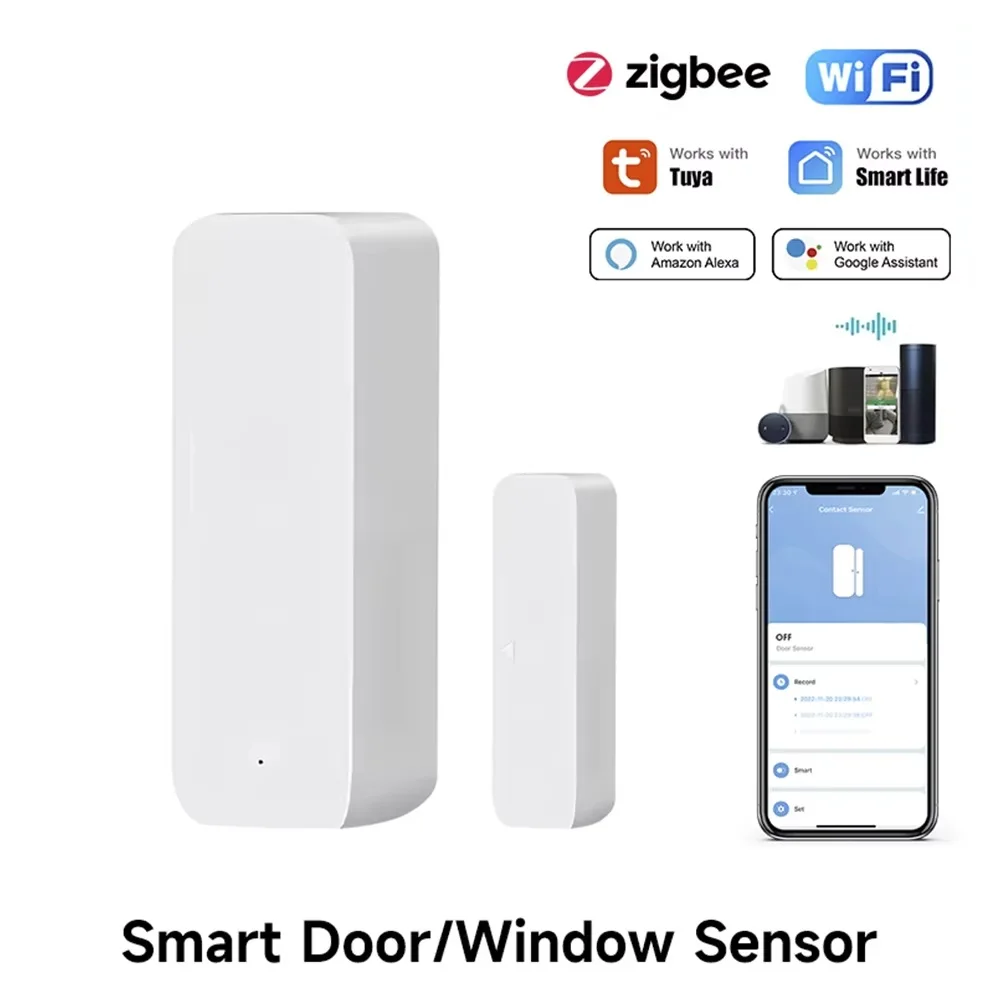 Tuya Zigbee/WiFi مستشعر نافذة  - مراجعة Door Window Sensor وسعره