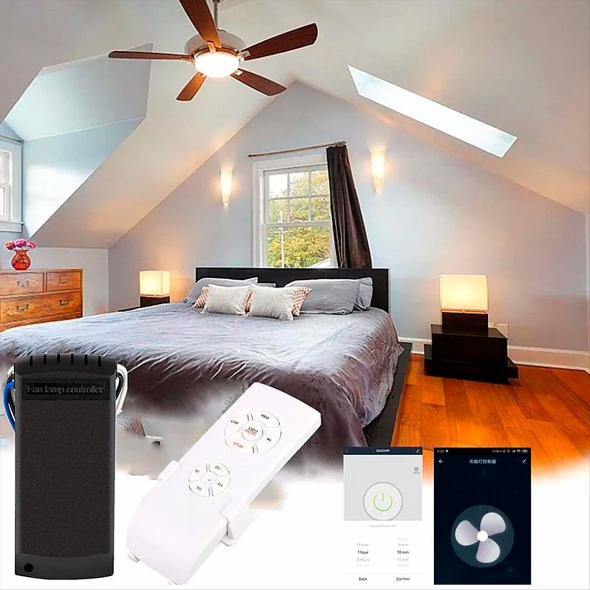 L63A مروحة سقف ذكية تعمل بالوا - مراجعة Smart Home Ventilation وسعره